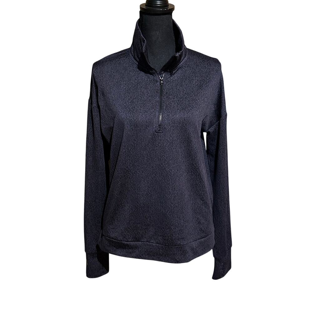 Mondetta Womens Medium Quarter Zip Pullover Charcoal Gray Athletic Activewear